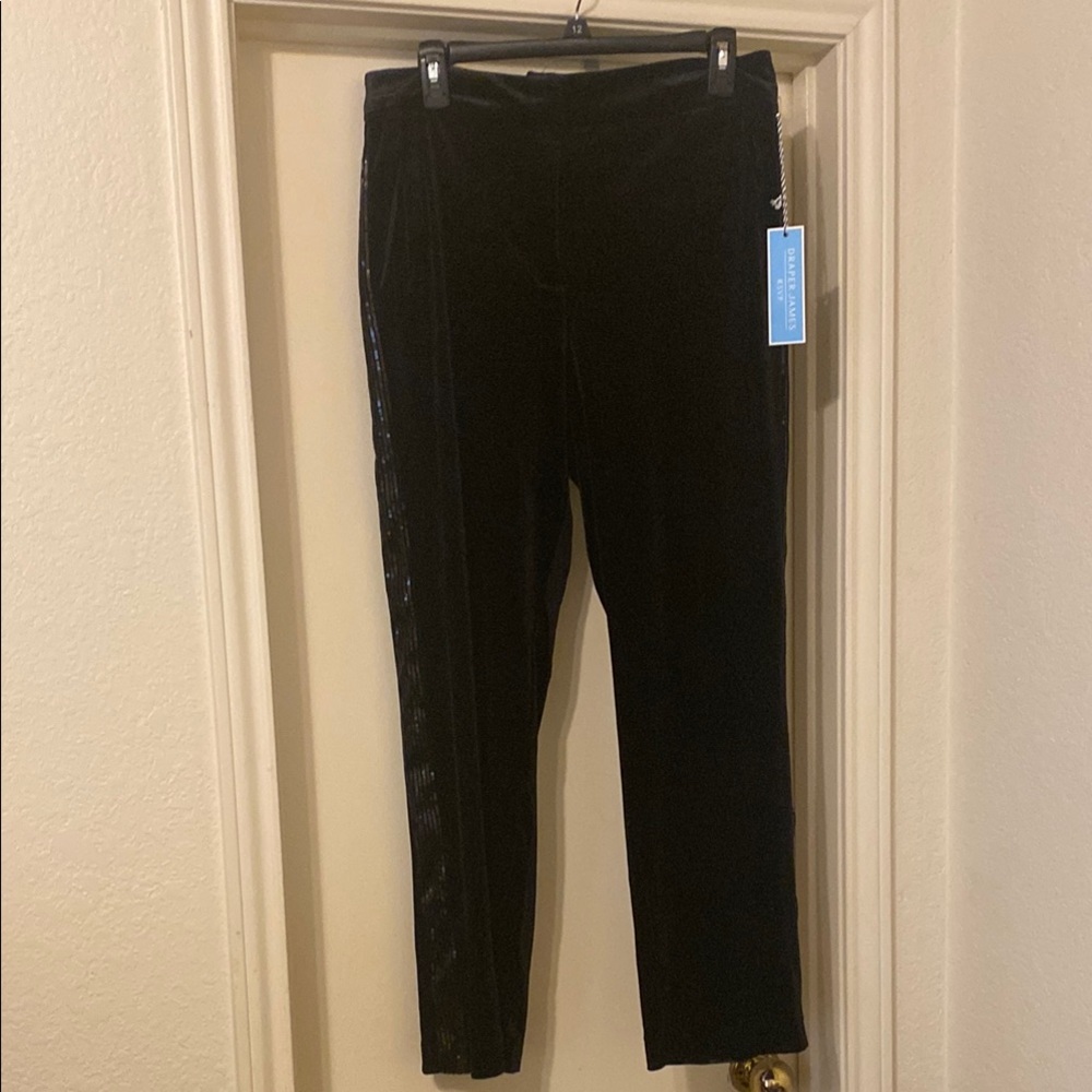 Draper James Black Velvet Trousers